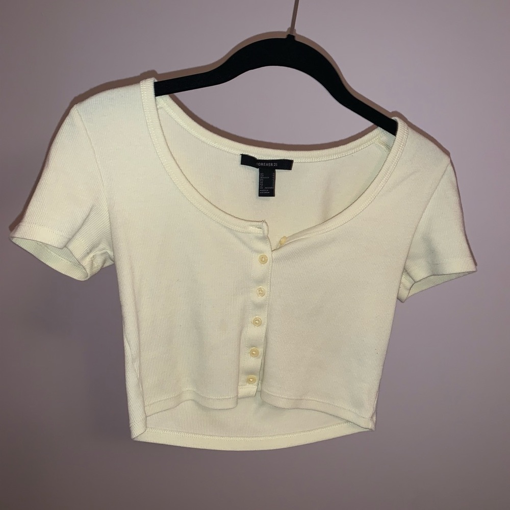FOREVER21 LIGHT YELLOW CROP TOP